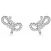 Swarovski Orecchini a lobo Lifelong, Pavé, Fiocco, Bianchi, Placcato rodio