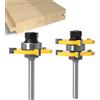 APlus Fresa Scanalatura Set 6mm - APLUS 2Pz Fresa a Disco per Linguette e Scanalature, 3 Denti a Forma T Punte di Falegnameria, Strumento di Lavorazione del Legno e Fai da Te
