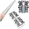 LEA-SHALL Cartine Stiletto Lunghe per Ricostruzione Unghie Professionali 100 Pezzi, LEA-SHALL Nail Art Per Unghie Gel Semipermanente Cartine Passione Unghie Nail Form Dotate Di Millimetraggio Manicure