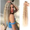 Seimainurs Extension dreadlock sintetiche, 61 cm, stile hippie, con estremità singola, 0,6 cm di larghezza, estensioni per capelli stile reggae all'uncinetto, per donne (27/613, 3 stili misti 61 cm (6 fili))