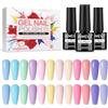 AIMEILI Kit Semipermanente Unghie Pastello 12 Colori Smalto Semipermanente Unghie UV LED Soak Off Smalti Gel Colorati Nail Art 5ml Kit 12-36