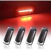 joonnair 4 LED Luci di Posizione, luci ingombro 24v camion nere traslucide, Indicatore Ingombro, luci di posizione laterali 12 V 24 V per roulotte, furgoni, camion (luce rossa)