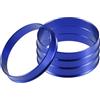 A ABSOPRO Anelli Centrici Blu Set Di 4 Per Cerchi Auto Lega Alluminio | Materiale Lega Alluminio, Diametro Esterno 57,1 Mm, Diametro Interno 54,1 Mm, Spessore 10 Mm, Compatibile Cerchi E Mozzi