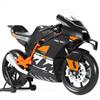 Risopen Modello di moto giocattolo RC 8C in metallo pressofuso con modello di moto in plastica, compatibile con Welly, nessun montaggio richiesto, mini regalo per adulti (nero)