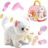 Fouvin Gatto Giocattolo, Gattino che Miagola e Cammina, Giocattolo interattivo di gattina Che Cammina per Bambini e Bambine,Gatto che cammina e miagola (Gatti)