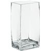 DRW Vaso da tavolo in vetro trasparente 10 x 8 x 20 cm