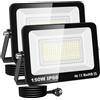 RIGIDON Faretto LED da Esterno con Spina, 2x 150W 15000LM Fari di Sicurezza, Proiettore Led, Faretti lampada Per Giardino Cortile Garage Parete Officina Patio, IP66 Impermeabile 6000K Bianco Freddo