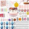 Nifogo Kit Pasticceria Decorazioni Torte Set 301 Pezzi, Nifogo Utensili Pasticceria con Piatto Girevole per Torte, Beccucci, sac a Poche, E-libro