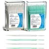 KIRVOS 400pcs Scovolini Dentali,Spazzolini Scovolini Silicone,Spazzolino Interdentale Morbido Tra i Denti,Due Scatole,Bianco e Verde,Portatile per Famiglie, Viaggi