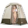 VEVOR Tenda da Doccia da Campeggio Pieghevole a 2 Stanze, Spogliatoio con Picchetti, Corde, Borsa per il Trasporto e Traversa, Tessuto Oxford 150D con Rivestimento Argentato, per Campeggio, Spiaggia