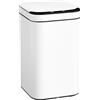HOMCOM Bidone per Immondizia da 13L con Sensore e Spazio per Deodoranti, in Acciaio e PP, 24x24x41 cm, Bianco e Nero | Aosom Italy