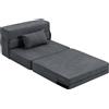 HOMCOM Poltrona Letto Convertibile con cuscino in Chaise Longue e Materasso, 80x80x64 cm, Grigio Scuro | Aosom Italy