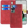 FMPCUON Custodia per Huawei P60,Flip Custodia in Pelle Huawei P60, Cover a Libro Huawei P60 Magnetica Portafoglio per Huawei P60 Case, Rosso