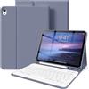 SZPSGC Custodia per iPad 10 generazione 10.9 pollici 2022 con tastiera, layout QWERTZ, tastiera Bluetooth rimovibile magnetica, custodia flessibile in TPU per iPad 10° generazione con portapenne