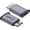 CY Adattatore USB-C USB 3.1 tipo C femmina a micro USB 3.0 maschio, adattatore dati 10 Gbps di alimentazione dati con catena per laptop e SSD