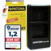 PATONA Caricabatterie Doppio USB-C/Micro-USB per Panasonic DMW-BLC12, BLC12E, BLC12PP - per Lumix G5, G6, G7, G70, G81, G91, GH2, GX8, FZ200, FZ300, FZ1000, FZ2000 - due batterie insieme in viaggio
