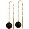 NKlaus coppia di orecchini in onice vera a strappo in oro giallo 333 8 carati 6mm 7957