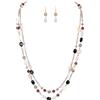 EVER FAITH Collana lunga a 2 strati di perle da donna, boho filo di marroni, colletto dichiarato, alla moda, per la spiaggia, piscina, le feste, Beaded
