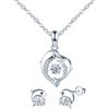 MICMIF Set di gioielli da Donna Collana e Orecchini Delfino con Zirconi in Argento 925: Per Concerto, Festa in Casa, Elegante Parure Gioielli per Donne e Ragazze