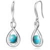 FANCIME Orecchini in Argento Sterling 925 Pendenti Delicato Infinity Gemma di Nascita Orecchini a Loto Gioielli Raffinati Regali di Compleanno per Donne, 10x2.4x31.2mm (0.39x0.09x1.23 inch), Argento
