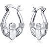 Bling Jewelry Orecchini A Cerchio Claddagh Amicizia Irlandese Celtica A Forma Di Cuore Leggeri Per Donne Adolescenti Bff Love In Argento Sterling .925 Con Diametro Di 0,55 Pollici