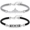 Vxddy Bracciali di Coppia Principessa e Cavaliere Coppie Bracciale Argento Sterling Regolabile Promessa Gioielli per lui e lei