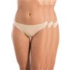 A.A UNDERWEAR - Mutande Donna - Brasiliano Slip in Morbido Cotone e Modal - Biancheria Intima Sexy - Non Abbassa - Confezione da 3 Pezzi (Beige, L)