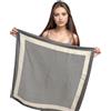 LA FERANI Panno di seta bianco nero classico foulard seta estate sciarpa occasioni formali panno busta leggero 70x70 bandana corta sciarpa di seta regalo per lei donna, beige., 70x70