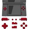 eXtremeRate Tasti Pulsanti Set Ricambio per Nintendo DS Lite,Tasti ABXY D-pad R L Power Volume per Nintendo DS Lite NDSL Console(NON Include Console)-Rosso Scarlatto