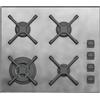 Barazza 1PUN64 piano cottura Nero, Acciaio inox Da incasso Gas 4 Fornello(i)