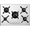 Barazza 1PSP75 piano cottura Acciaio inox Da incasso 70 cm Gas 5 Fornello(i)