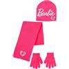 Barbie - Coordinati invernali per bambini, Set 3 pezzi, Cappello + Guanti + Sciarpa