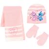 Stitch Disney Stitch e Angel - Coordinati invernali per neonati, Set 3 pezzi, Cappello + Guanti + Sciarpa, Rosa