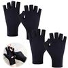 YNR Guanti Anti UV per Lampada Unghie, 2 Paia, UPF50+, Senza Dita, per Manicure e Nail Art, Nero