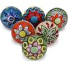 FURNISHFUL FINESSE Pomelli per cassetti in ceramica multicolore assortiti, per armadietti da cucina, credenze, guardaroba, decorazione per camera da letto, cassettiera, confezione da 6