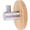 Zerodis Gancio Adesivo Bambù, Portasciugamani Hook Solido Acciaio Inossidabile Decorativo Rack Bambù Gancio a Muro per Casa Cappotti Cappelli Chiavi Asciugamano Borse , Senza Foratura (Single Hook)