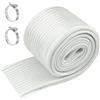 alwaiiz Tubo di scarico per generatore di corrente, 25 mm, 100 cm, colore bianco, isolamento termico, tubo di scarico in fibra di vetro con fascetta in acciaio inox per tubi di riscaldamento e scarico