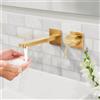 ARCORA Rubinetto Lavabo da Incasso, Miscelatore Lavabo a Parete, Rubinetto a Muro Ottone Massiccio, Monocomando, Cartuccia Ceramica, Aeratore Rimovibile, per Lavabo da Bagno, Dorato