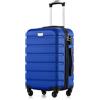 COOLIFE Valigie Valigia Trolley rigido ultraleggero e capiente,Chiusura a combinazione laterale con TSA, 4 ruote per facilitare il trasporto (Blu, 56cm)