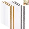 Qiimenguer 2448 angoli per foto, autoadesivi, per incollare foto, conservare album, scrapbooking, fai da te, fai da te, adesivi per bordi (oro, argento e bianco)