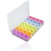 LZYDKH Diamond Painting Accessori, Contenitori per Perline 28 Scomparti Scatola Plastica con Coperchio Piccola 5D Scatola a Scomparti per Nail Art Strass e Gioielli Fai da Te