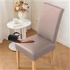 MOLVCE Coprisedie con Schienale 4 Pezzi Beige, Coprisedia Elastico Coprisedie Sala da Pranzo Lavabile Estraibile Coprisedia Elasticizzati con Schienale per Casa Décor, Hotel, arredamento Ristorante