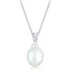 DIAMORE Elli diamonds Collana Donne con Perle D'Acqua Dolce E diamante (0,04 Ct.) In Argento Sterling 925