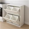Dmora Pattumiera portarifiuti salvaspazio per differenziata 4 secchi Ferro, 60 x 92 x 25 cm