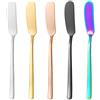YNR Set da 5 Coltelli per Burro,Coltelli in Acciaio Inox,Bordo Arrotondato di Qualità Ristorante per Spalmar Burro e Formaggio Crema