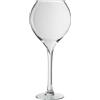 DRW Vaso da tavolo in vetro con piede in trasparente 18,5 x 18,5 x 42 cm