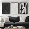 Cuspin Stampa artistica da parete astratta in bianco e nero con cornice, 3 pezzi, stampe moderne su tela, quadri astratti minimalisti in bianco e nero per soggiorno, camera da letto, sala da pranzo, ufficio