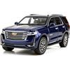 BGHSCA 1/24 scala auto modello compatibile per collezionisti Escalade SUV Diecast Toy Vehicle, lega di zinco Pull Back auto giocattolo con suono e luce per adulti ragazzi ragazze 3 4 5 6 7 8 (blu)