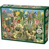 Cobble Hill Puzzle da 1000 pezzi - Giardino di cactus - Poster campione incluso