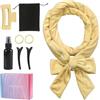 GUIGA Bigodino Senza Calore per Boccoli, Set Di Bigodini Antiscivolo, Fascia Morbida Curler Arricciacapelli, Crea bellissimi ricci senza danneggiare i tuoi capelli, Adatto a Capelli Corti/Medi/Lunghi,Beige